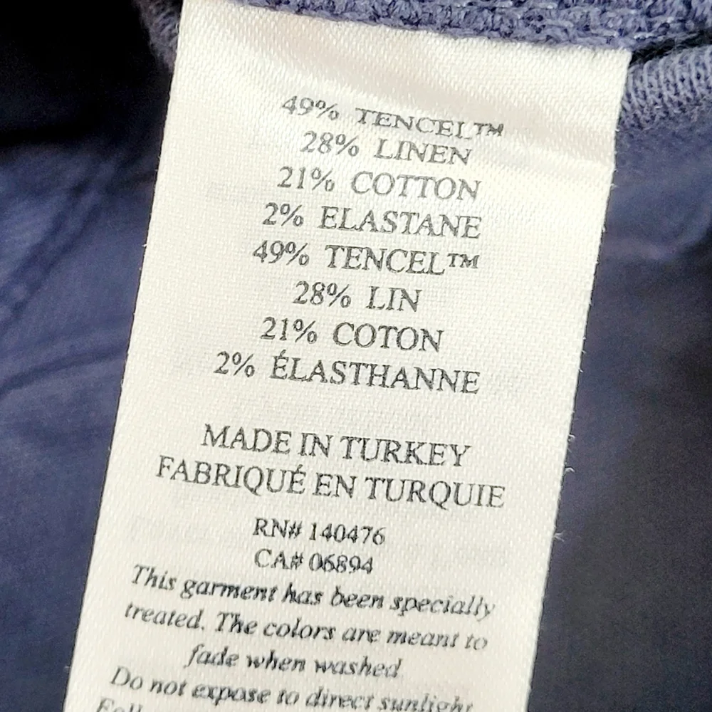 FAHERTY Arlie Day Shorts Faded Navy Linen Blend Large - Picture 9 of 12